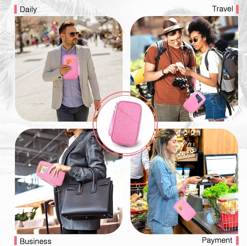 TOPBAG Passport Holder Family, Women Rfid Blocking Passport Wallet, Travel Essentials Premium Wallets, Waterproof Passport Holders Bag for Men Traveling, Travel Document Organizer Credit Cards Case - Image 5